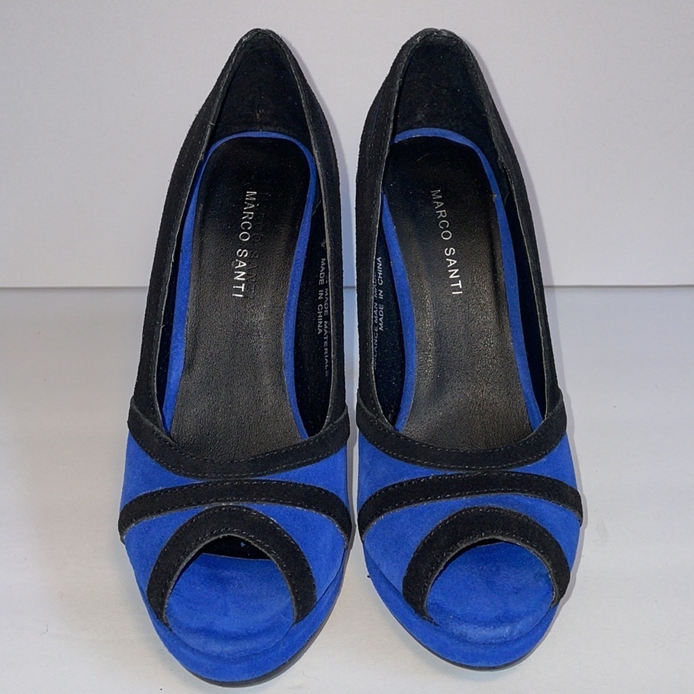 MARCO SANTI blue cobalt Virginia heels pumps in women’s 5.5M - Picture 3 of 14
